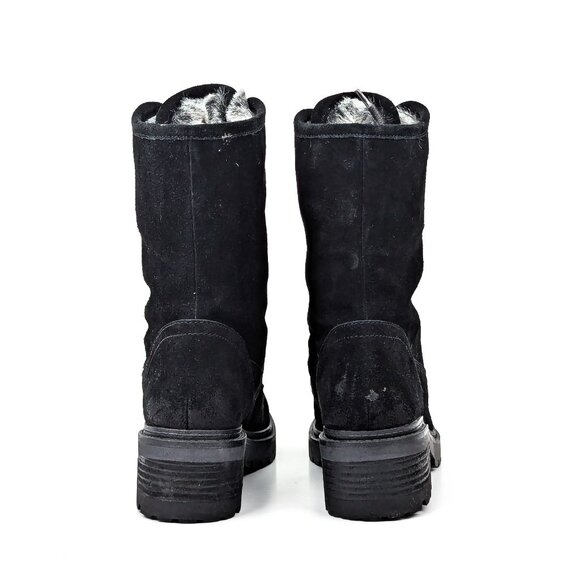 Zodiac Wmn Canyon Water Repellent Faux Fur Black Distressed Suede Boots size 8.5 - Picture 4 of 8